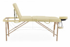Массажный стол складной MED-MOS JF-AY01 3-х секционный, деревянная рама, бежевый