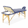 Массажный стол складной MED-MOS JF-AY01 3-х секционный, деревянная рама, синий